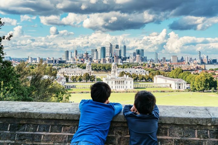 London Summer - two boys on wall