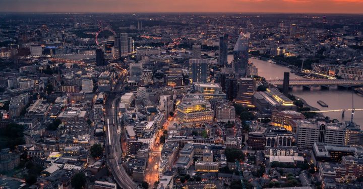 London City - Bird's Eye View Of City During Dawn